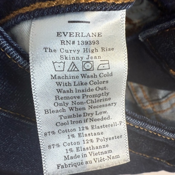 Everlane The Curvy High Rise Skinny Jean Cropped Size 25 - Picture 9 of 12